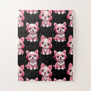 Puzzle Chiens roses mignons - Noir
