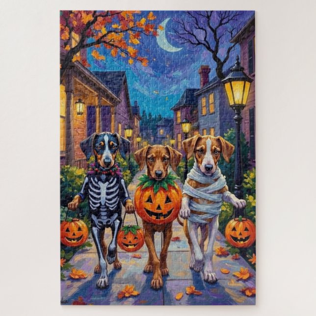 Puzzle Chiens Silken Windhound en costumes d'Halloween (Vertical)
