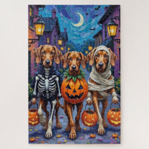 Puzzle Chiens Vizsla faisant Trick-or-Treating en costume