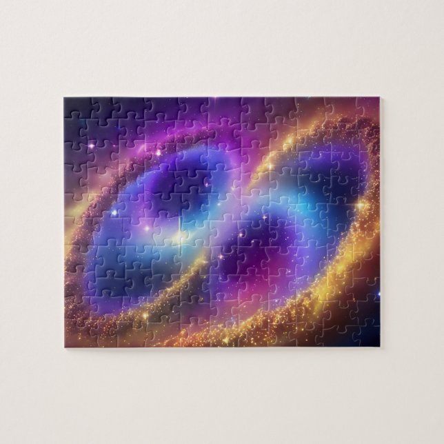 Puzzle Chiffre de violet cosmique huit en Galaxie en temp (Horizontal)