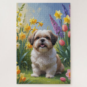 Puzzle Chih Tzu Fleurs de printemps de Chien Peinture