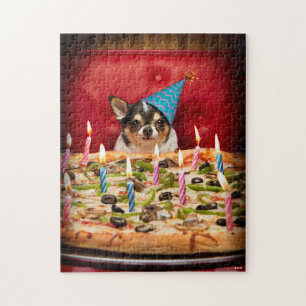 Puzzle Chihuahua Anniversaire Pizza Pie
