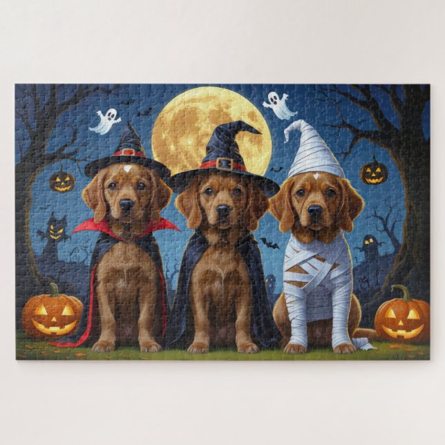 Puzzle Chihuahua Chien Citrouille Halloween Funny (Horizontal)
