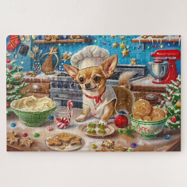 Puzzle Chihuahua Gîtes de vacances : Noël festif (Horizontal)
