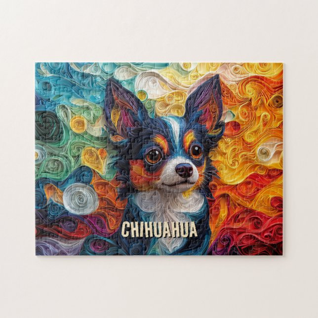 Puzzle Chihuahua Quart Portrait de Chien (Horizontal)