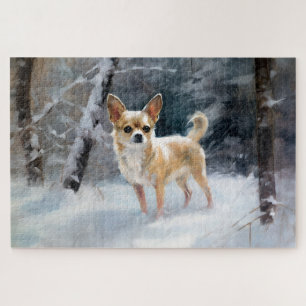Puzzle Chihuahua  Qu'il neige Noël