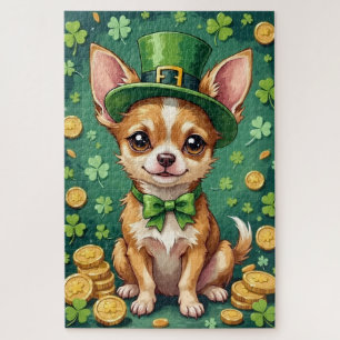 Puzzle Chihuahua Saint-Patrick Cute Chien Chanceux