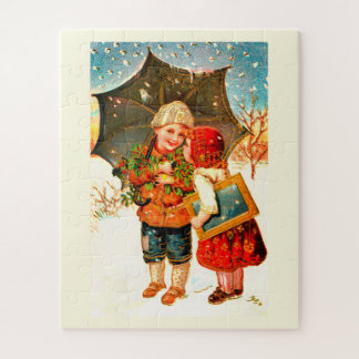 Puzzle Children with umbrella