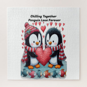 Puzzle Chilling Together : Penguin Love Forever Sticker