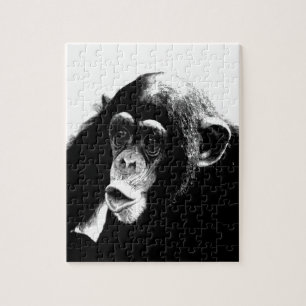 Puzzle Chimpanzé noir blanc