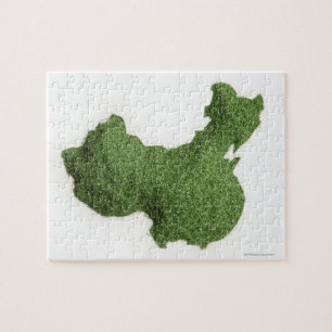 Puzzle Chine continentale faite d'herbe