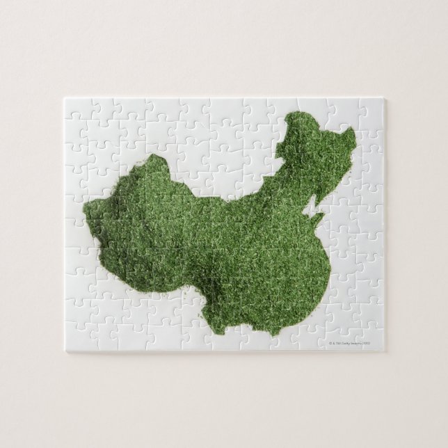 Puzzle Chine continentale faite d'herbe (Horizontal)