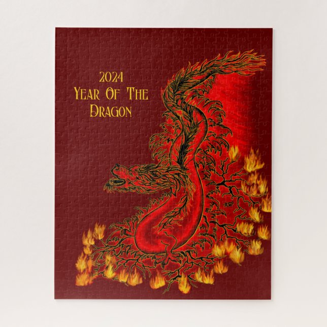 Puzzle Chine Dragon, 2024 Année Du Dragon (Vertical)