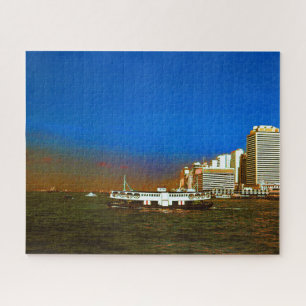 Puzzle Chine vintage Hong Kong bateau gratte-ciel mer