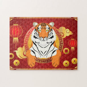 Puzzle Chinese new year design with tiger