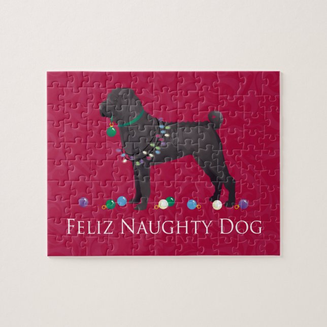Puzzle Chinois Shar Pei Feliz Naughty Chien Noël Concepti (Horizontal)