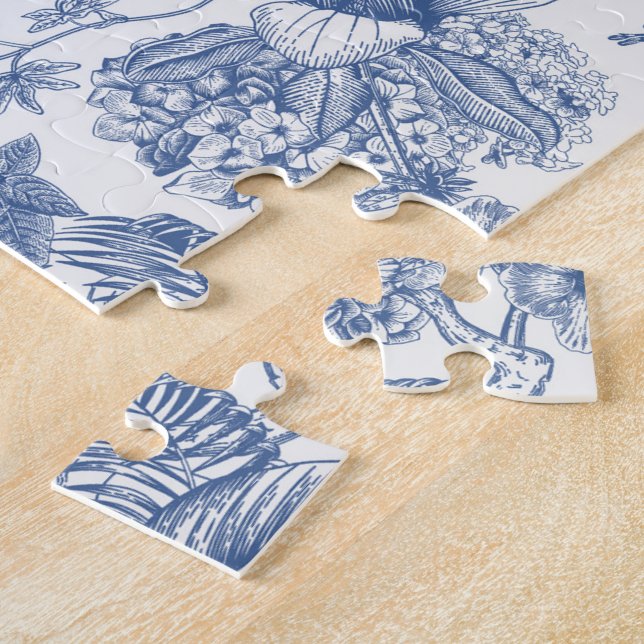 Puzzle Chinoiserie classique bleue et blanche (Côté)