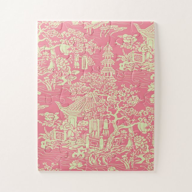 Puzzle Chinoiserie rose (Vertical)