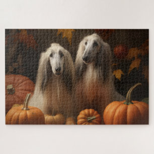 Puzzle chiot Afghan Hound Automne Délice Citrouille