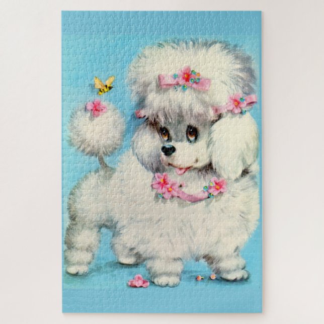 Puzzle chiot d'abeille et de caniche (Vertical)