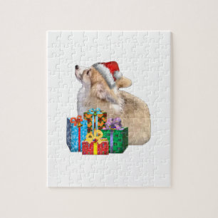 Puzzle Chiot de corgi de Gallois avec le casquette de