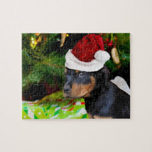 Puzzle Chiot de Noël Rottweiler