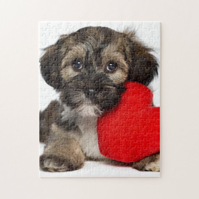 Puzzle Chiot de Valentine Havanese d'amant (Vertical)