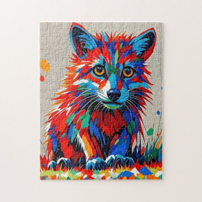 Puzzle Chiot Expressif dessin animal abstrait (Vertical)