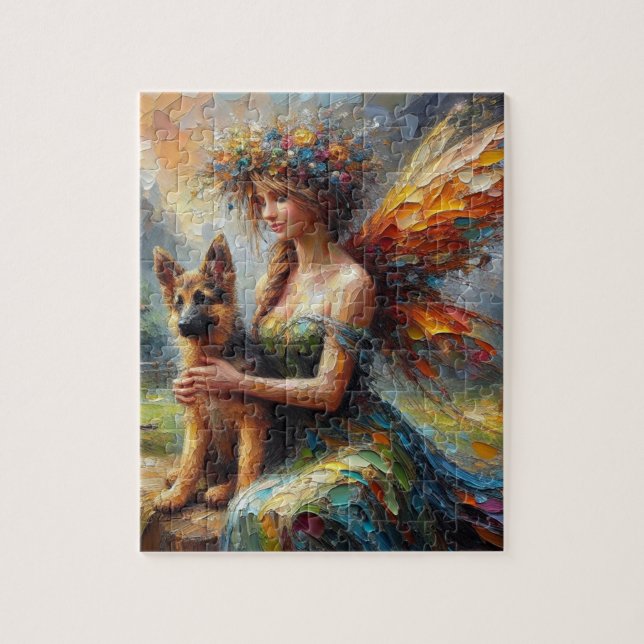 Puzzle Chiot Fairy Et Berger Allemand (Vertical)