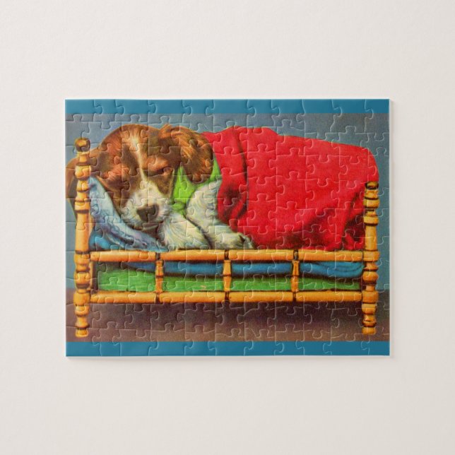Puzzle chiot mignon endormi (Horizontal)