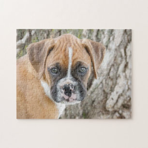Puzzle Chiot mignon fait sur commande de boxeur de faon