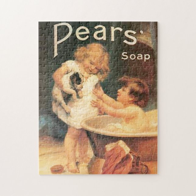 Puzzle Chiot Prenant Un Bain Vintage Antique (Vertical)