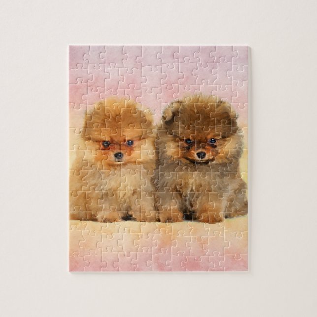 Puzzle Chiots allemands mignons de Spitz de Pomeranian (Vertical)