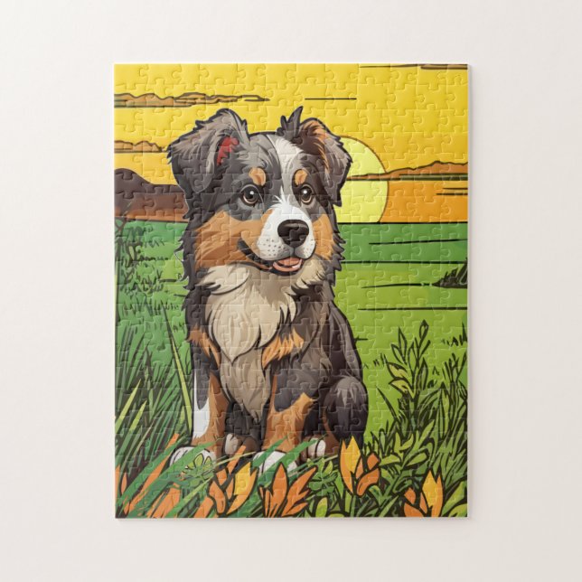 Puzzle Chiots Berger Australien (Vertical)