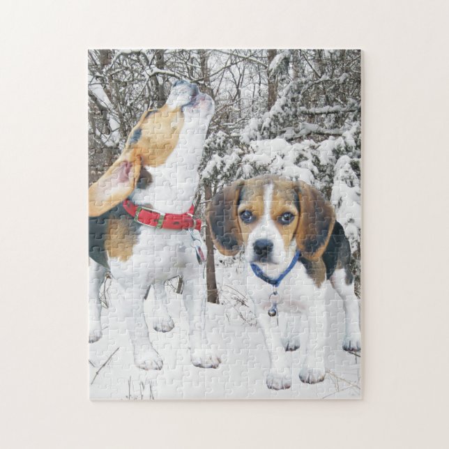Puzzle Chiots de beagle dans les bois de Milou (Vertical)