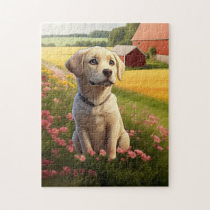 Puzzle Chiots Labrador Retriever Jaune