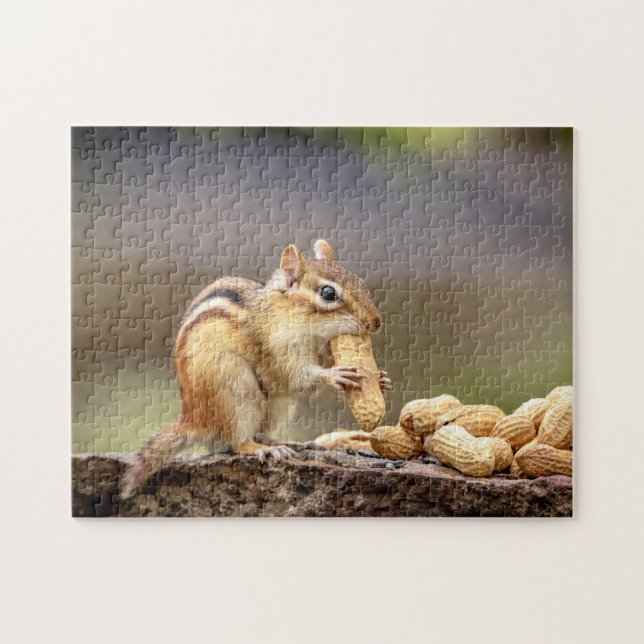 Puzzle Chipmunk mange une cacahuète (Horizontal)