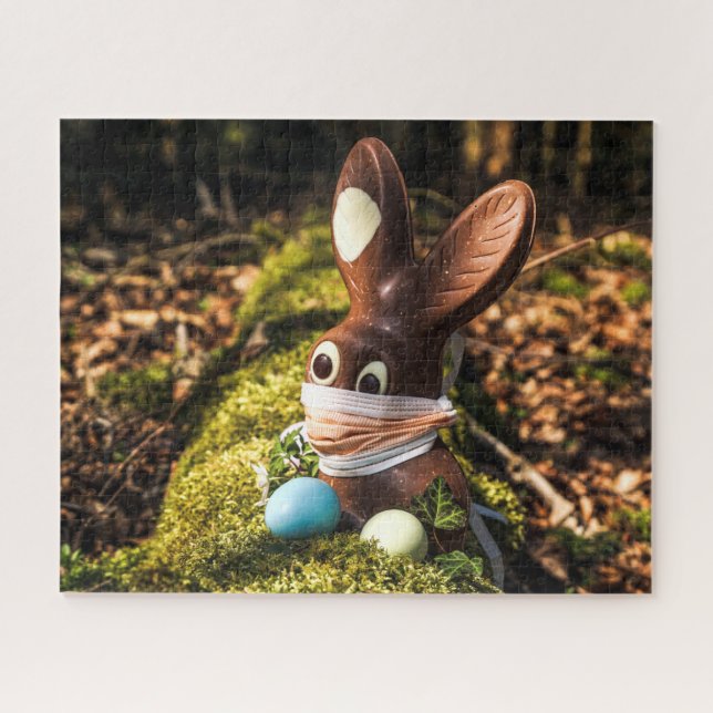 Puzzle Chocolat Corona Lapin de Pâques (Horizontal)