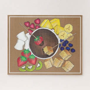 Puzzle Chocolat Fondue Pot Rétro Dessert Alimentation Fru