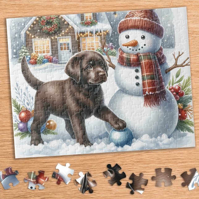 Puzzle Chocolat Labrador Retriever Chien chiot Noël (Créateur téléchargé)
