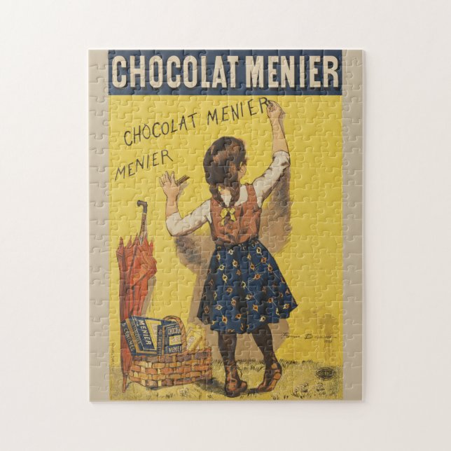 Puzzle Chocolat Menier Petite fille Mur écriture (Vertical)