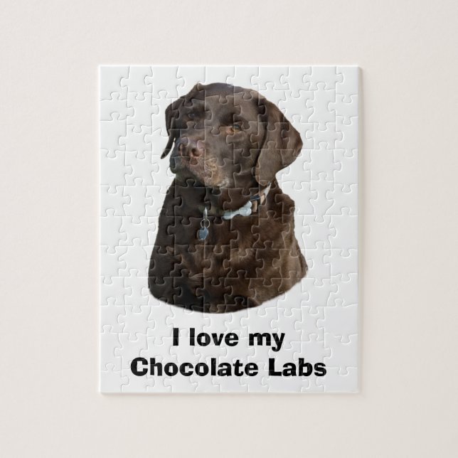 Puzzle Chocolate Labrador dog photo (Vertical)