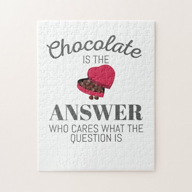 Puzzle Chocolate Lover Quote Gift Chocolate Is The Answer (Vertical)
