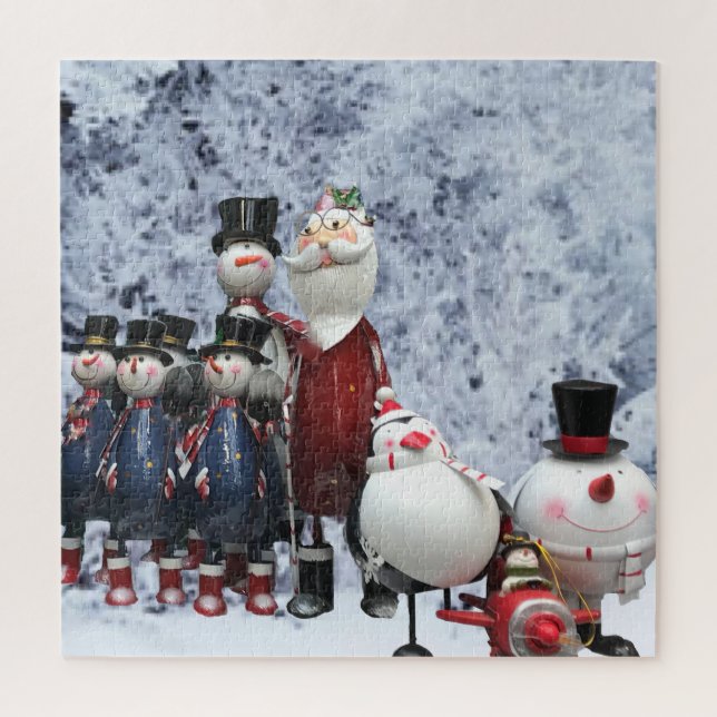Puzzle Choeur Tin de Noël, avec Père Noël, Snowman, Pingo (Vertical)