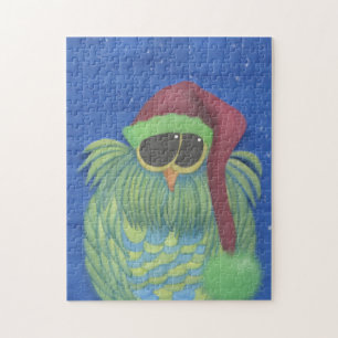 Puzzle Chouette adorable avec chapeau de Santa