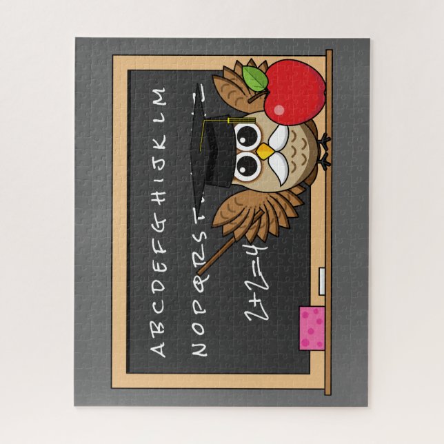 Puzzle Chouette de maître mignonne avec un dessin à la po (Vertical)