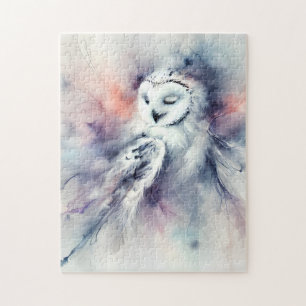Puzzle Chouette enchaînée en aquarelle