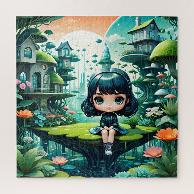 Puzzle Chouette mignonne en Béanie colorée (Vertical)