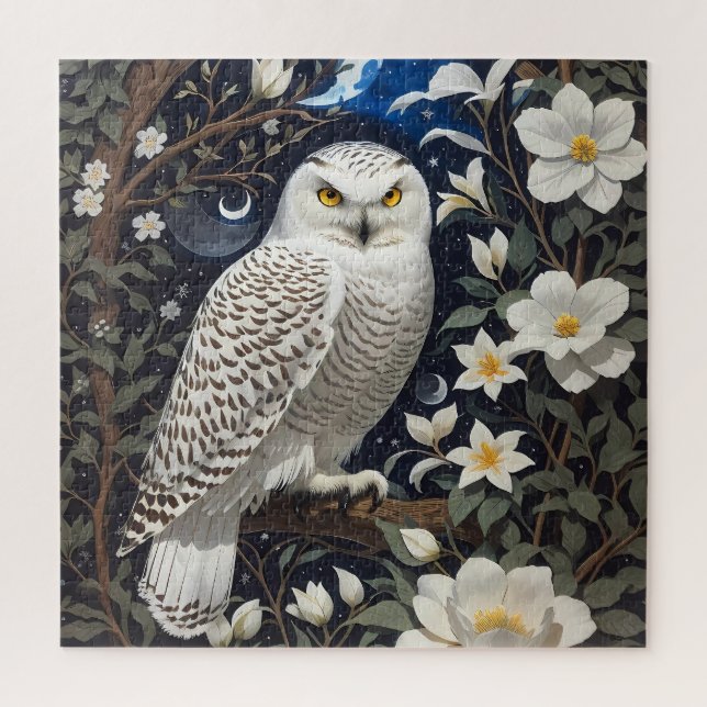 Puzzle Chouette neigeuse Moonlight Moonflowers (Vertical)