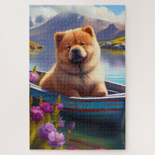 Puzzle Chow Chow sur une pagaie : une aventure Pittoresqu